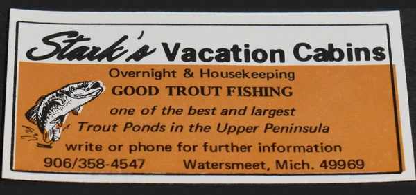 Starks Vacation Cabins - Old Print Ad (newer photo)